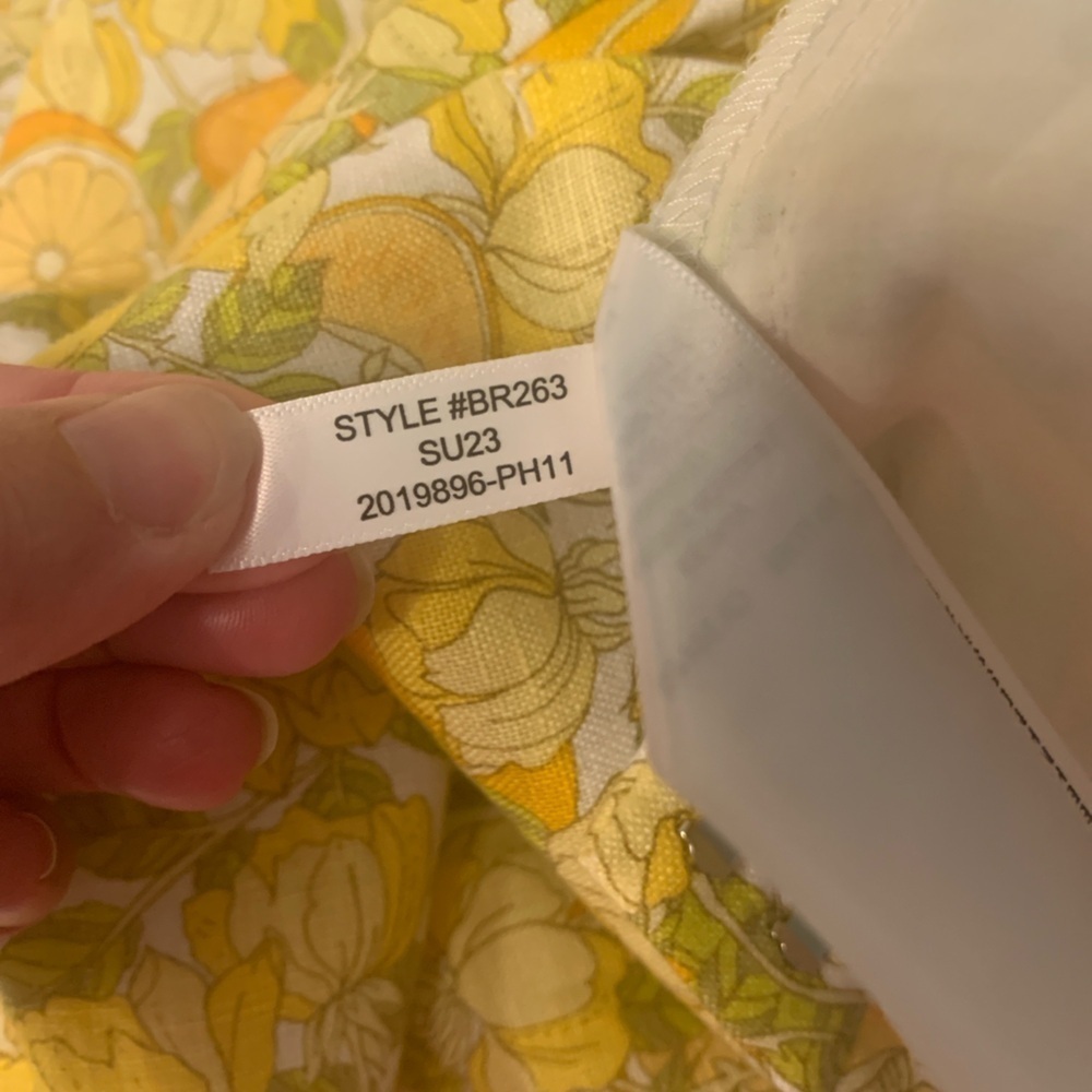 J CREW Ingrid Limone Floral Yellow White lemon fruit print linen Pants 10 NEW! - Picture 5 of 8